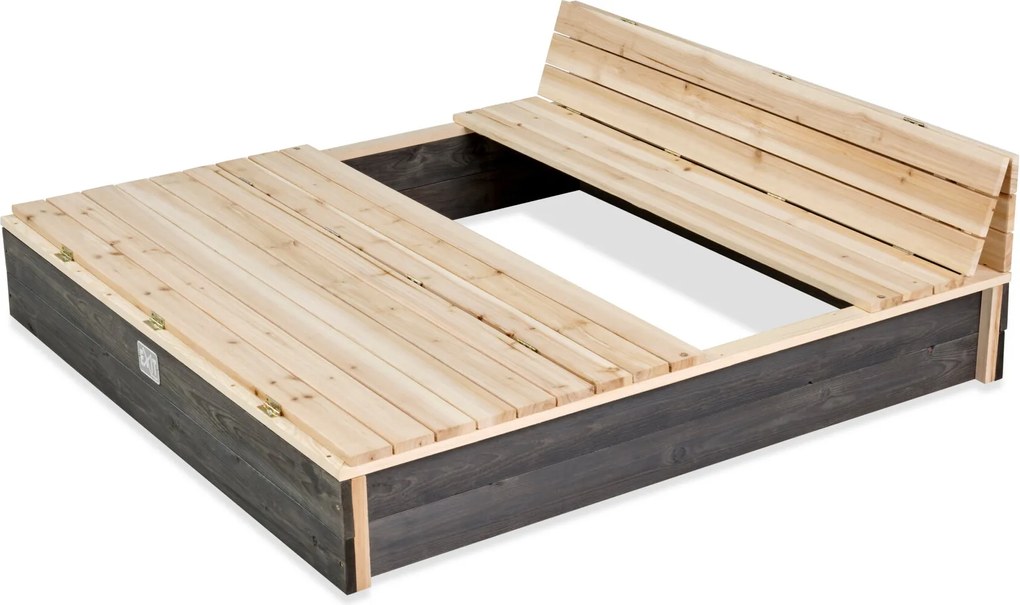 Caixa de areia de madeira para crianças Aksent 136 x 132 cm cinzenta