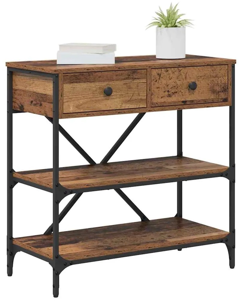 mesa de Console Madeira Velha 75x34.5x75 cm Madeira de Engenharia
