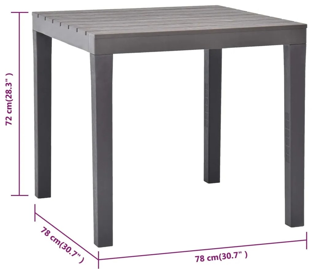 Mesa de jardim com 2 bancos plástico castanho