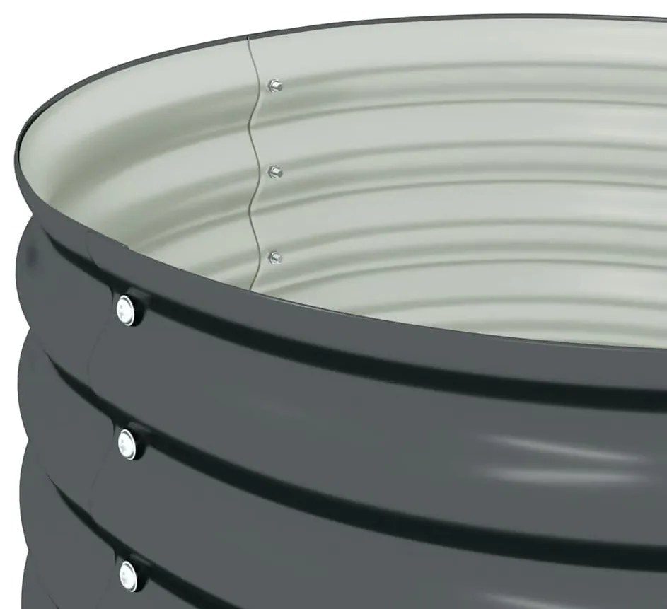 Canteiro/vaso elevado aço galvanizado 80x80x81 cm cinzento