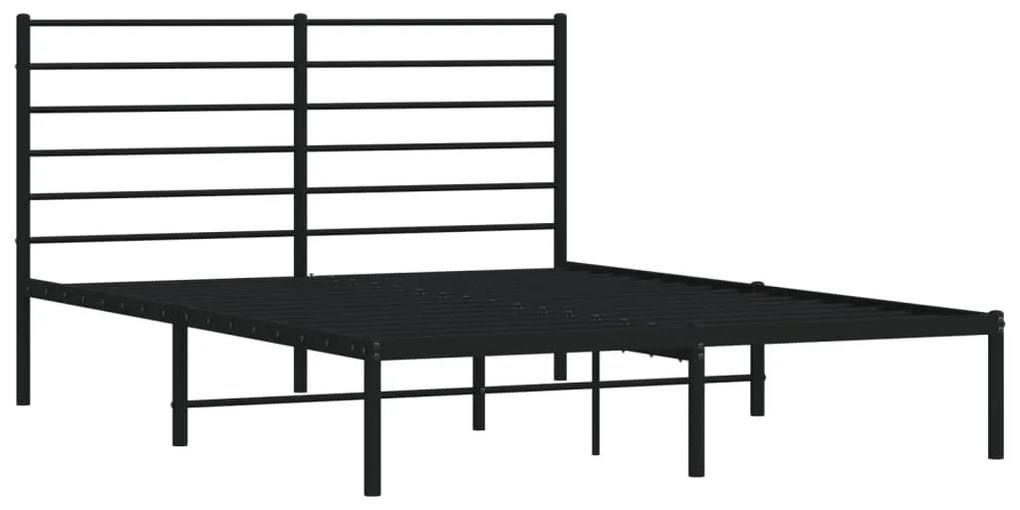 Estrutura de cama com cabeceira 120x190 cm metal preto