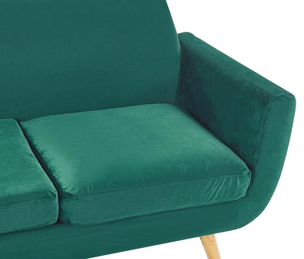 Capa para sofá de 3 lugares de veludo verde BERNES Beliani