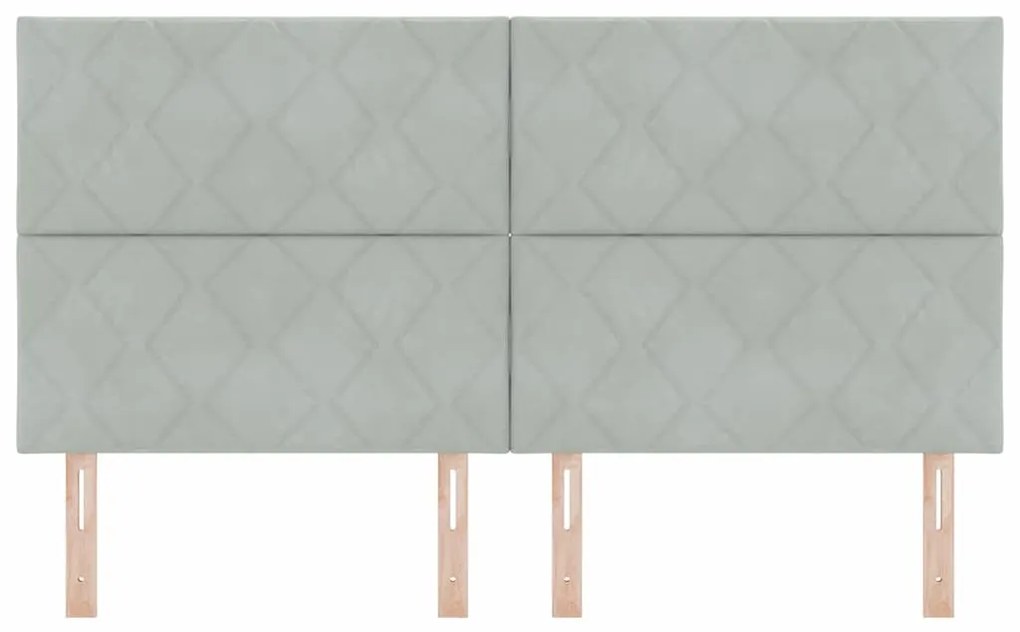 Cabeceira LED Design Blocos de Diamante Cinza Claro 180 cm Veludo