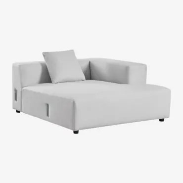 Módulo Chaise Longue Direito Com Almofada Para Sofá Modular Bruna Tecido Cinzento Glaciar - Sklum