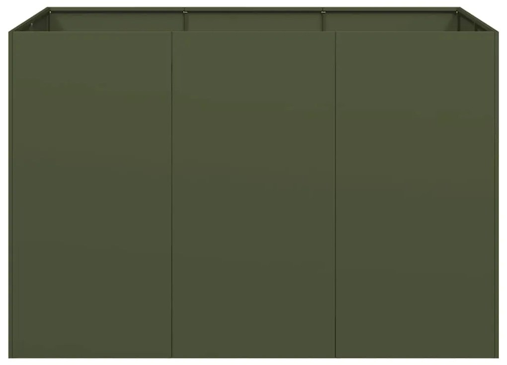 Vaso floreira 120x80x80 cm aço verde azeitona