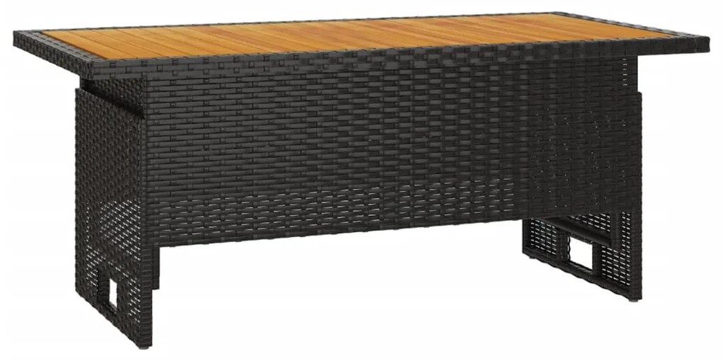 2 pcs conjunto lounge de jardim c/ almofadões vime PE preto