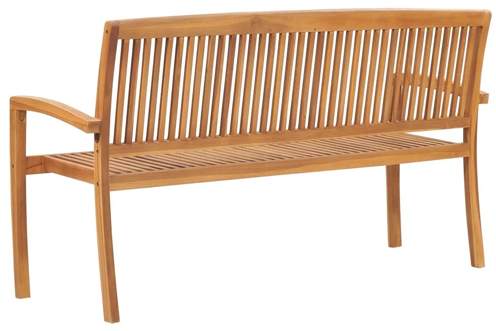 Banco de jardim empilhável c/ almofadão 159 cm teca maciça