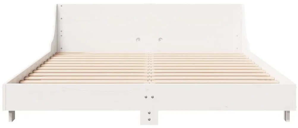 Cama sem colchão 120x190 cm madeira de pinho maciça branco