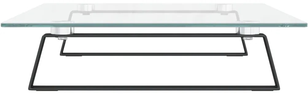 Suporte para monitor 60x35x8 cm vidro temperado e metal preto
