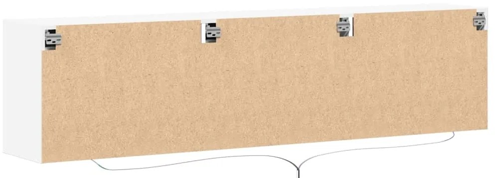 Móvel de parede para TV com luzes LED 180x31x45 cm branco