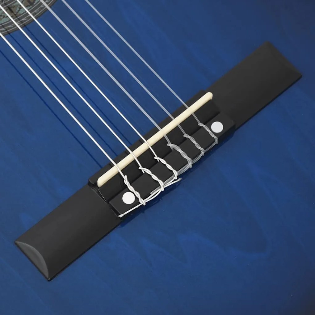 12 pcs conjunto de guitarra com equalizador e 6 cordas azul