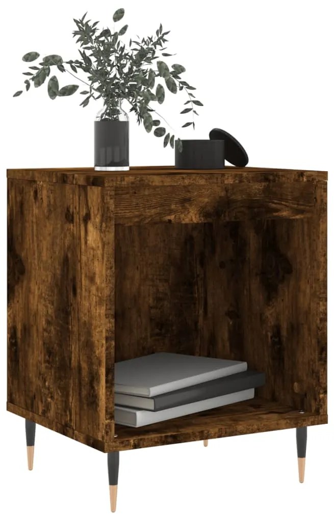 Mesas de cabeceira 2 pcs derivados de madeira carvalho fumado