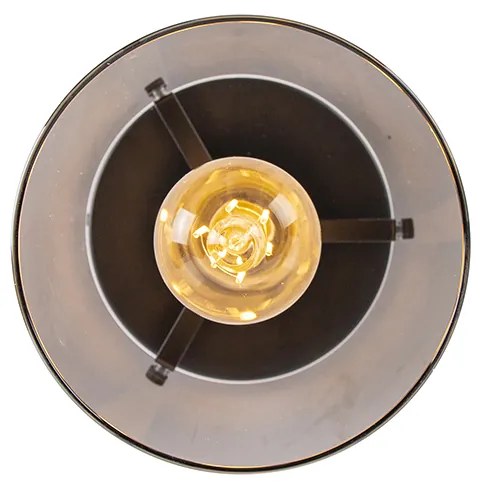 Candeeiro de teto design preto com vidro fumê - Dome Design