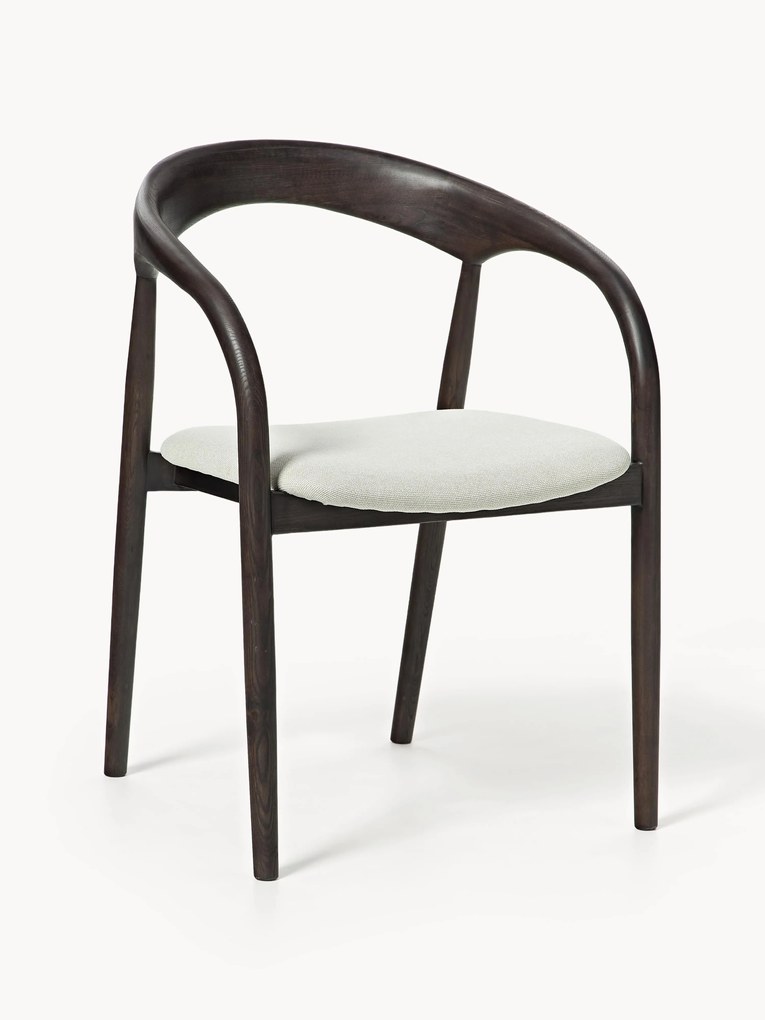 Cadeira de jantar em madeira de freixo com assento almofadado Camille