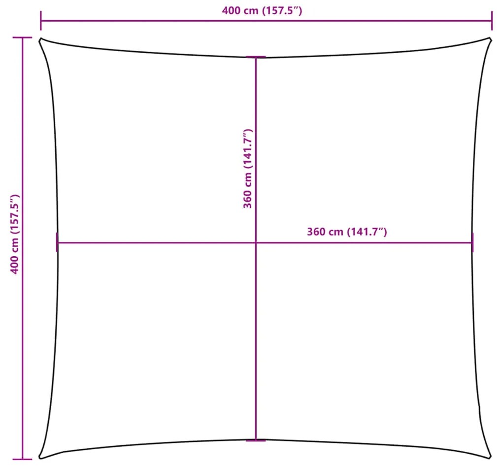 Para-sol estilo vela tecido oxford quadrado 4x4 m amarelo