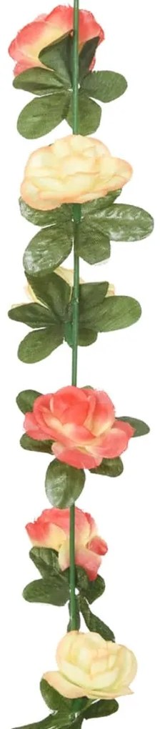 Grinaldas de flores de Natal 6 pcs 240 cm rosa e champanhe