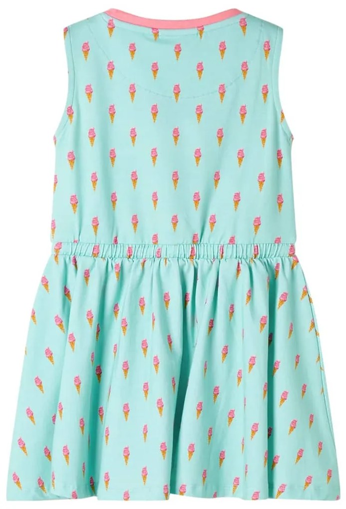 Vestido de criança com cordão menta-claro 140