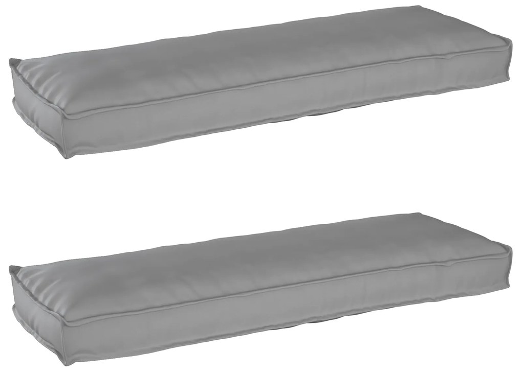 vidaXL Conjunto de Almofadas para Palete 2 pcs Cinzeto 120 x 40 x 8 cm