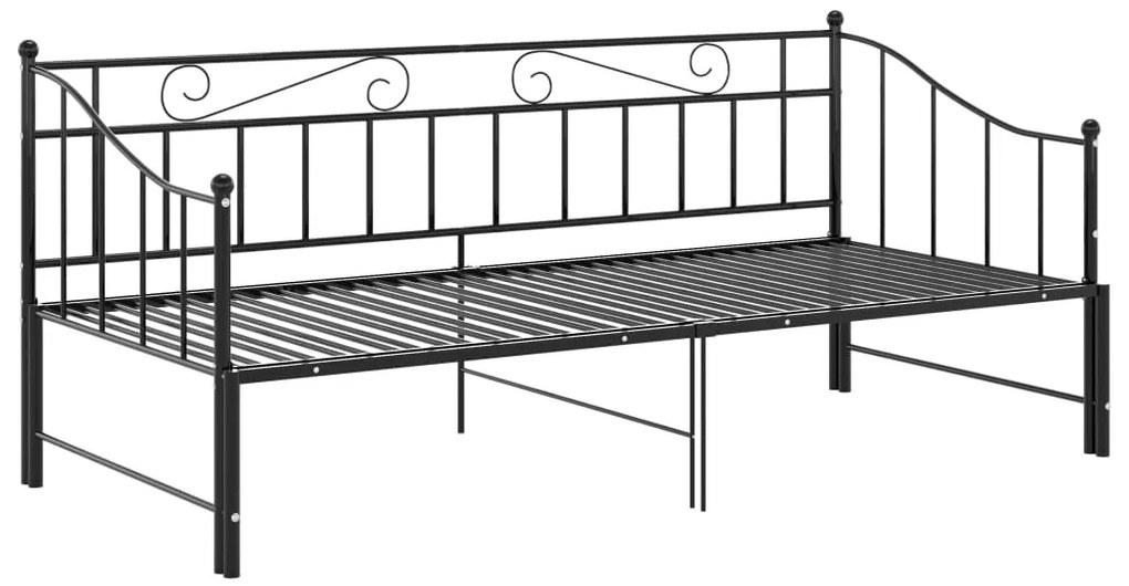 Estrutura sofá-cama de puxar 90x200 cm metal preto