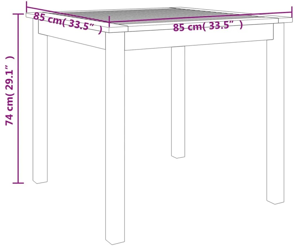 3 pcs conjunto de jantar para jardim madeira de acácia maciça