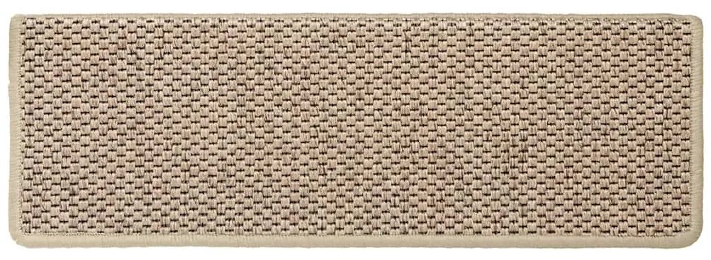 Tapetes escada adesivos aspeto sisal 15pcs 65x21x4cm cor areia