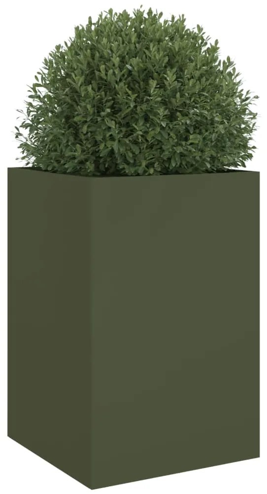 Vaso/floreira 52x48x75 cm aço verde azeitona