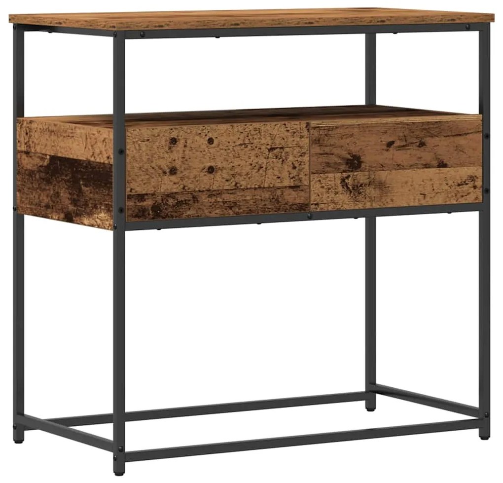 Mesa de Consola vidaXL Madeira Velha 75x40x75 cm Madeira Reforçada e A