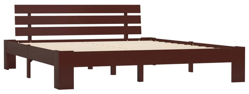 Estrutura de cama 160x200 cm pinho maciço castanho-escuro