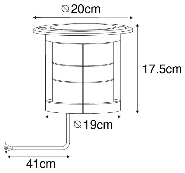 Foco de chão exterior em aço AR111 ajustável IP65 - Delux Honey Moderno