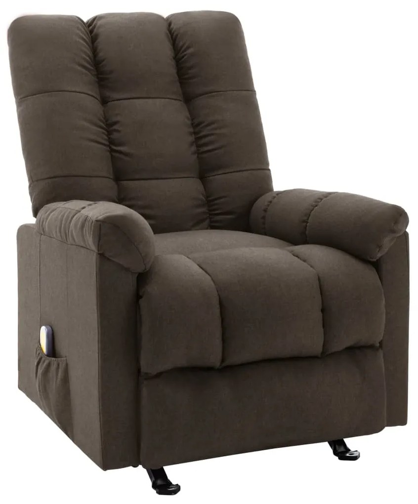 321415 vidaXL Poltrona de massagens reclinável tecido castanho-escuro