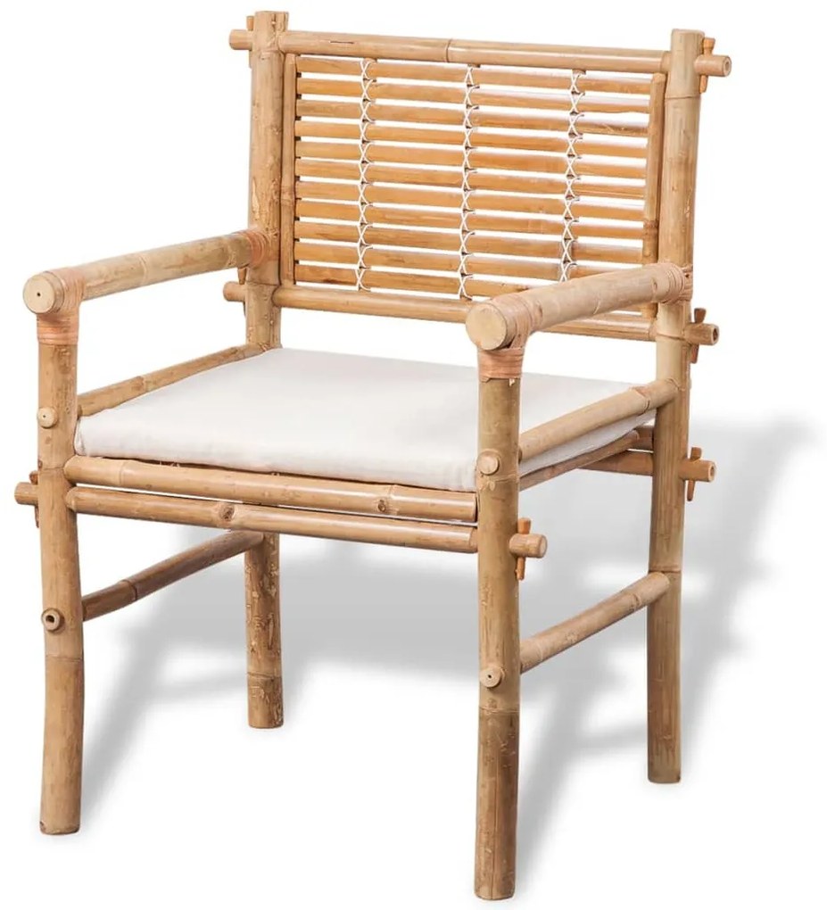 3 pcs conjunto bistrô com almofadões em bambu