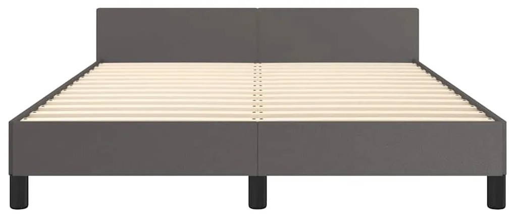 Estrutura cama c/ cabeceira sem colchão 140x200 cm cinzento