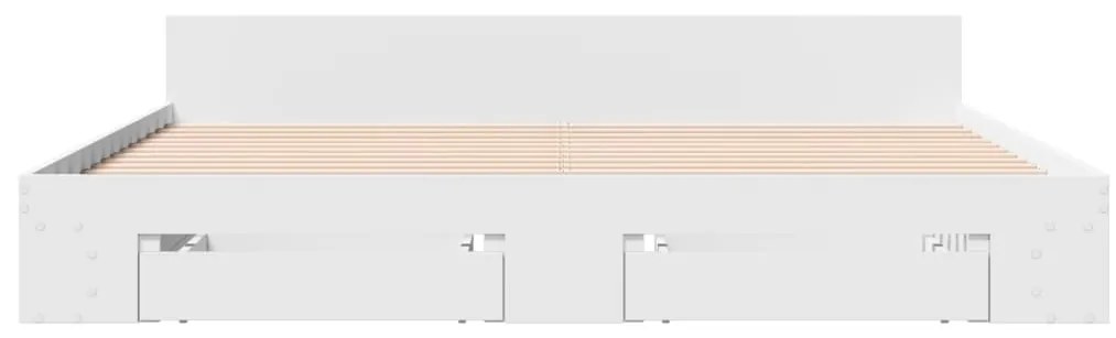Estrutura de cama c/ gavetas 180x200cm derivados madeira branco