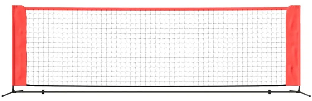 Rede de ténis 300x100x87 cm poliéster preto e vermelho