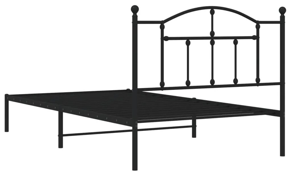 Estrutura de cama com cabeceira 107x203 cm metal preto