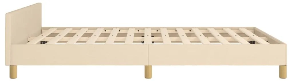 Estrutura de cama sem colchão 140x200 cm tecido cor creme