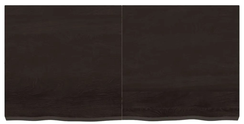 Tampo de mesa 120x60x(2-6) cm carvalho tratado castanho-escuro