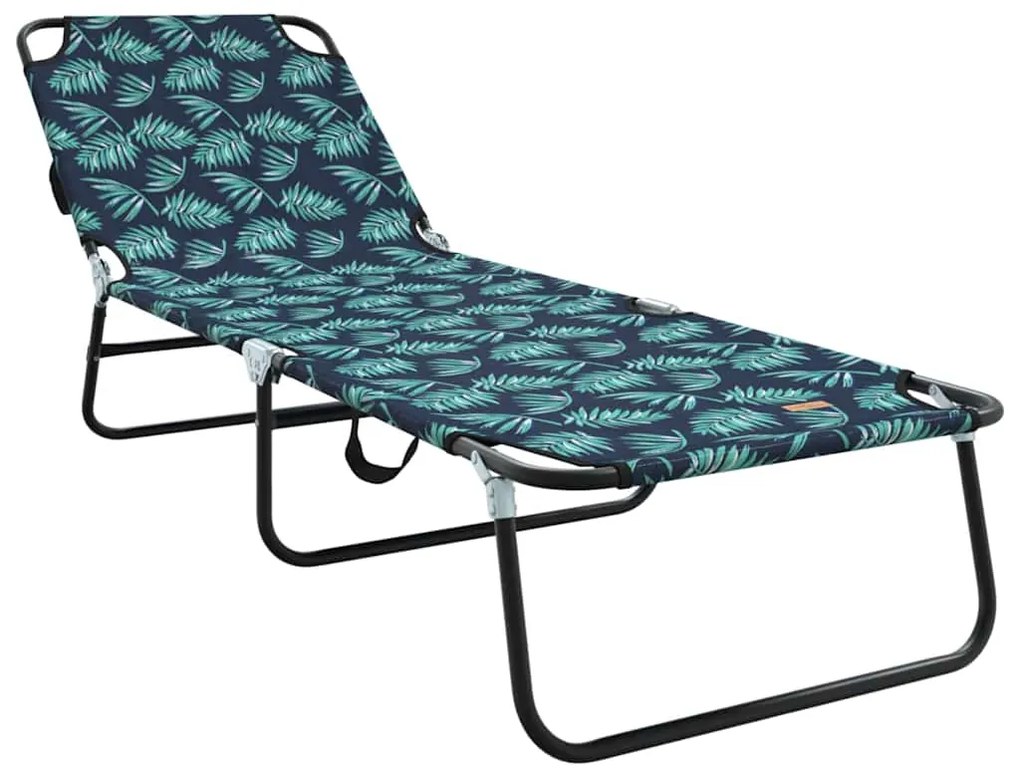 Espreguiçadeira dobrável 2 pcs Padrão de folhas Tecido Oxford 600D