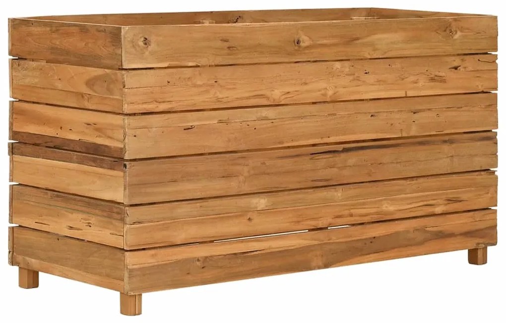 Vaso/floreira 100x40x55 cm madeira de teca reciclada e aço