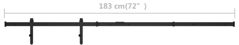 Mini kit para armário deslizante aço carbono 183 cm