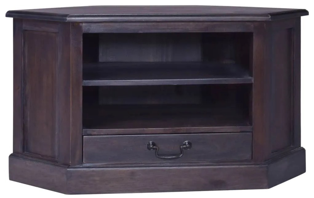 vidaXL Armário p/ TV de canto 80x40x49 cm mogno maciço preto claro