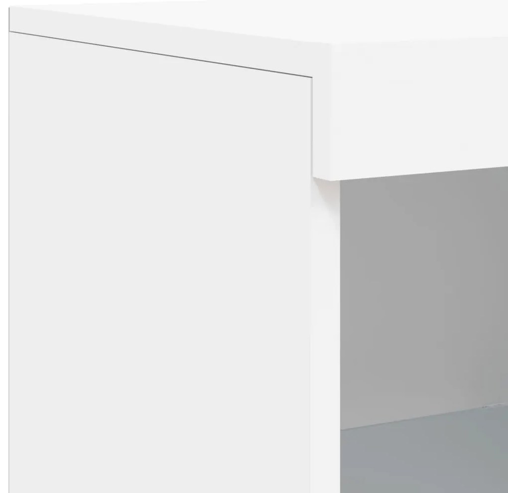 Aparador com luzes LED 181,5x37x100 cm branco