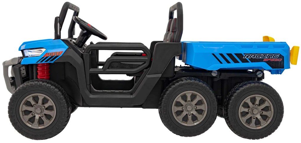 Carro elétrico para Crianças 4x4 12V Farmer Truck Speed 900 Rodas de EVA, Assento de couro Azul