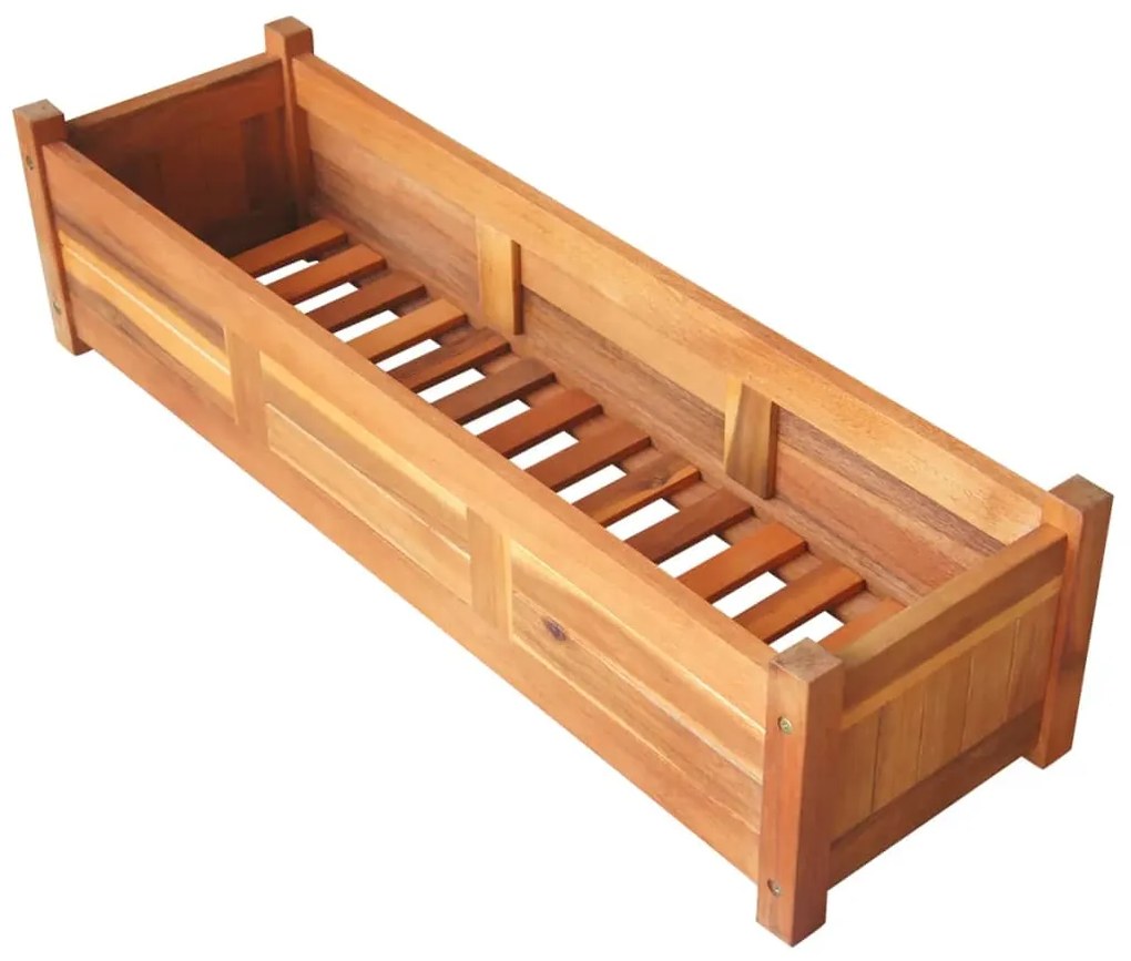 Canteiro elevado de jardim 2 pcs 100x30x25 cm madeira de acácia