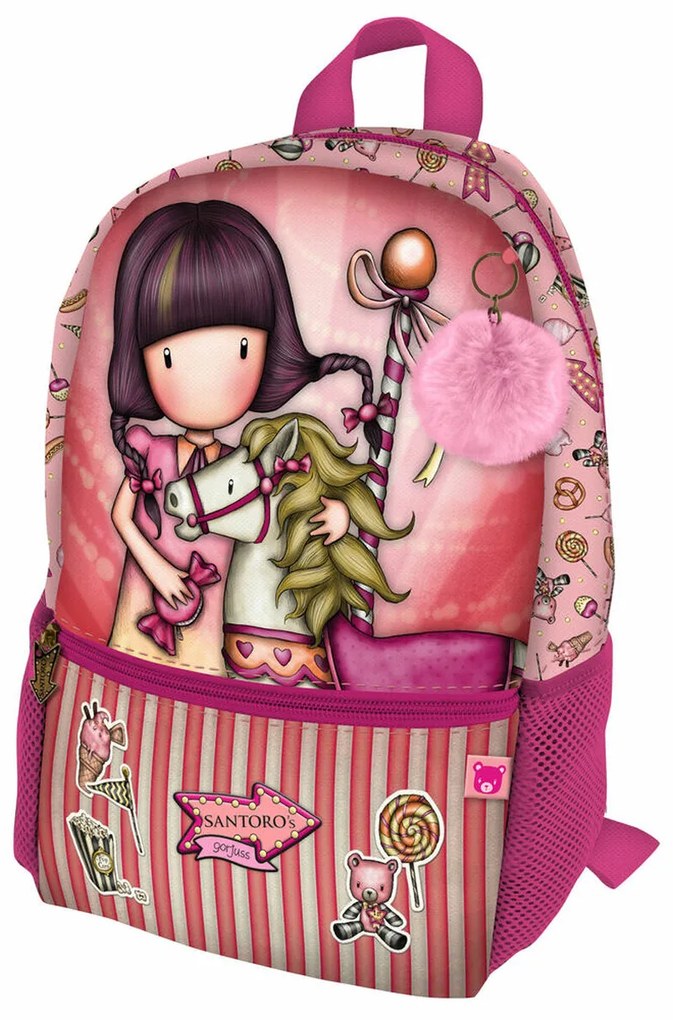 Mochila Escolar Gorjuss Carousel Mini Salmão (26 X 34 X 11.4 cm)