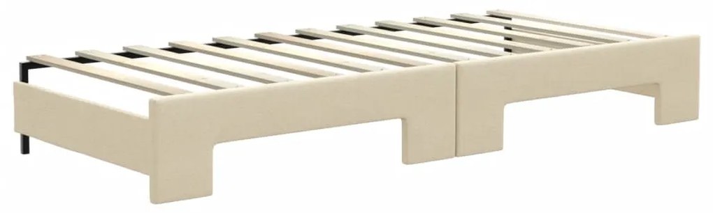 Sofá-cama com gavetão 80x200 cm tecido cor creme