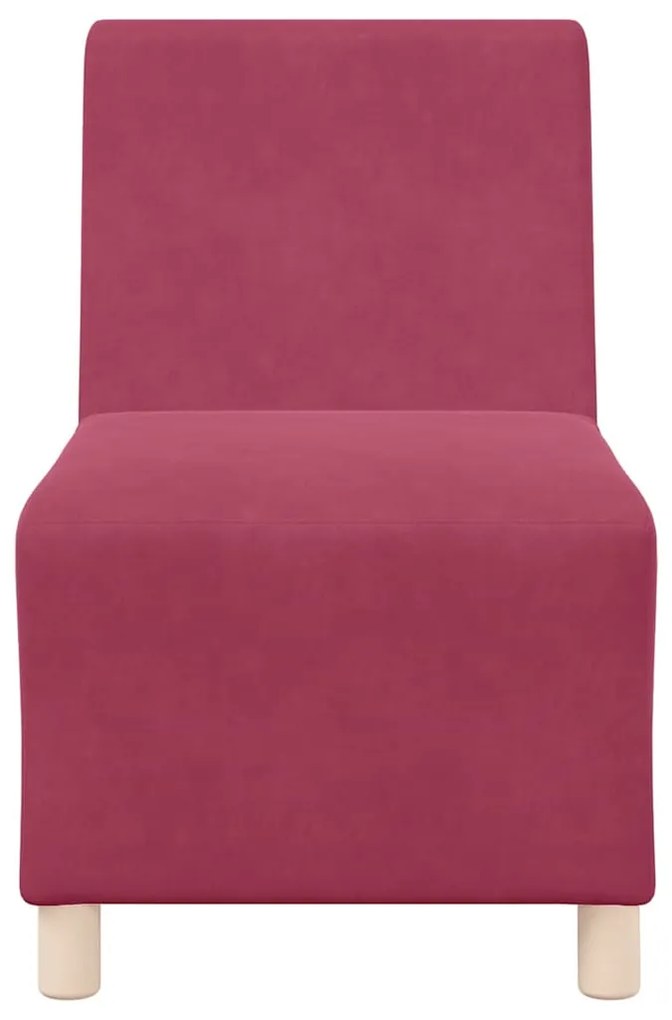Cadeiras de Sofá 3 pcs vermelho tinto 55 x 74 x 82 cm Veludo