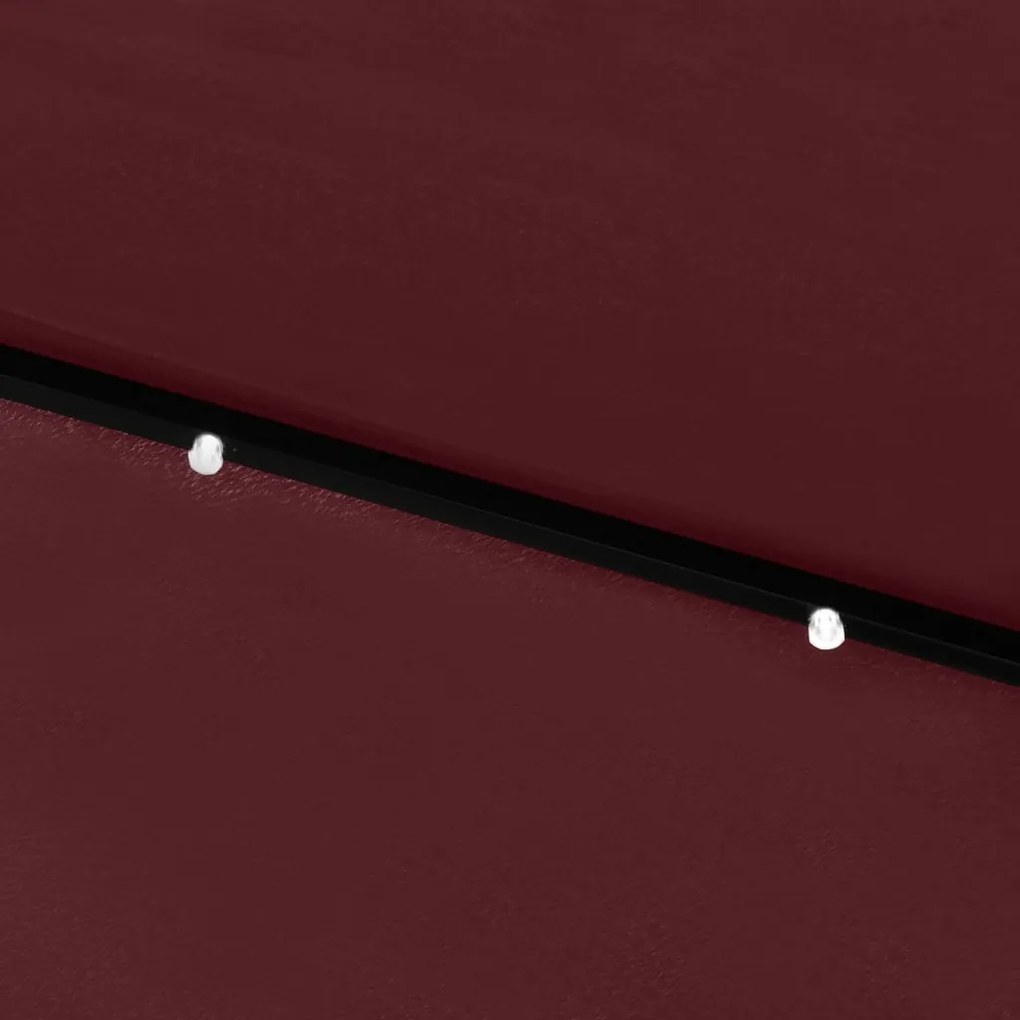 Guarda-sol de jardim com luzes LED e poste de aço 2x3 m bordô