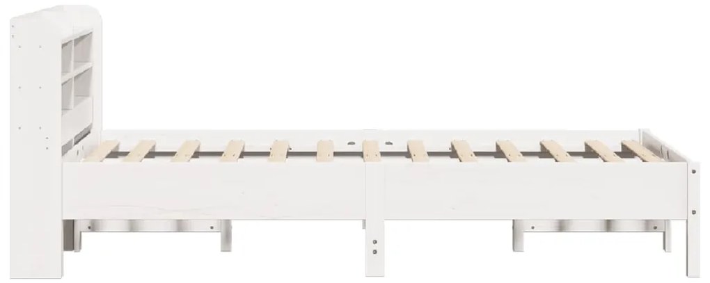 Cama sem colchão 120x190 cm madeira de pinho maciça branco