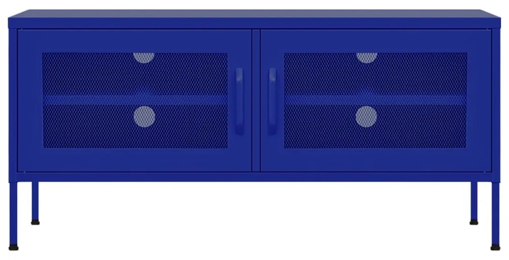 Móvel de TV aço 105x35x50 cm azul-marinho